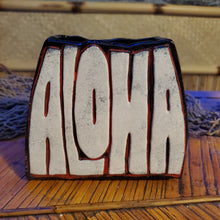 Load image into Gallery viewer, Red letterpress Aloha