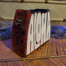 Load image into Gallery viewer, Red letterpress Aloha