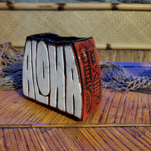 Load image into Gallery viewer, Red letterpress Aloha