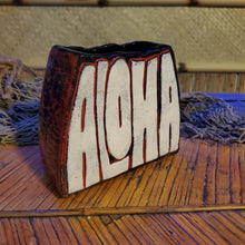 Load image into Gallery viewer, Red letterpress Aloha