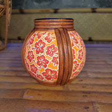 Load image into Gallery viewer, Hibiscus Rattan Mug (red/orange)