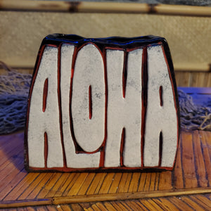 Red letterpress Aloha