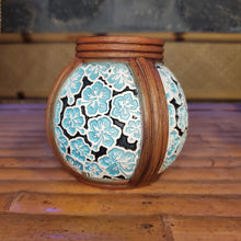 Load image into Gallery viewer, Hibiscus Rattan Mug (Teal/black)
