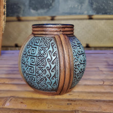 Load image into Gallery viewer, Tapa Rattan Mug Teal
