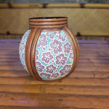 Load image into Gallery viewer, Hibiscus Rattan Mug (Teal/violet)
