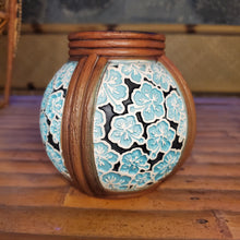 Load image into Gallery viewer, Hibiscus Rattan Mug (Teal/black)

