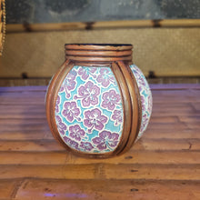 Load image into Gallery viewer, Hibiscus Rattan Mug (Teal/violet)
