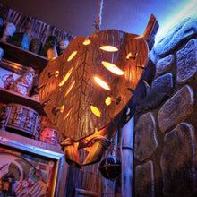 Load image into Gallery viewer, Woodgrain monstera lamp
